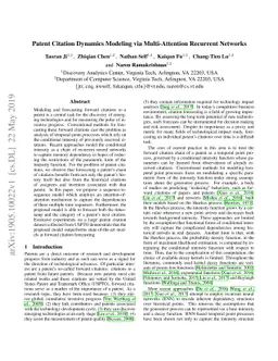 Patent Citation Dynamics Modeling via Multi-Attention Recurrent Networks