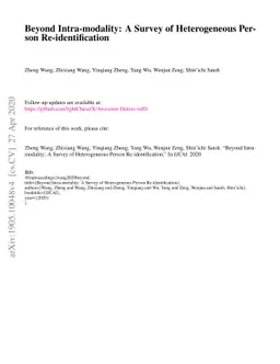 Beyond Intra-modality: A Survey of Heterogeneous Person
  Re-identification