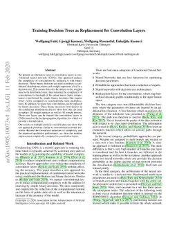 Training Decision Trees as Replacement for Convolution Layers