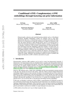 Conditional t-SNE: Complementary t-SNE embeddings through factoring out
  prior information