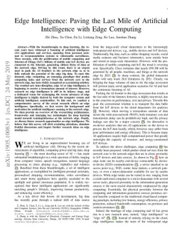 Edge Intelligence: Paving the Last Mile of Artificial Intelligence with
  Edge Computing