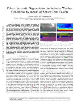 Robust Semantic Segmentation in Adverse Weather Conditions by means of
  Sensor Data Fusion