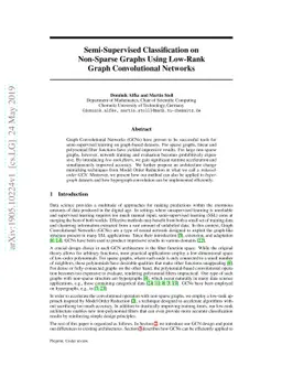 Semi-Supervised Classification on Non-Sparse Graphs Using Low-Rank Graph
  Convolutional Networks