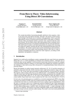 From Here to There: Video Inbetweening Using Direct 3D Convolutions