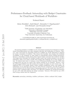 Performance-Feedback Autoscaling with Budget Constraints for Cloud-based
  Workloads of Workflows