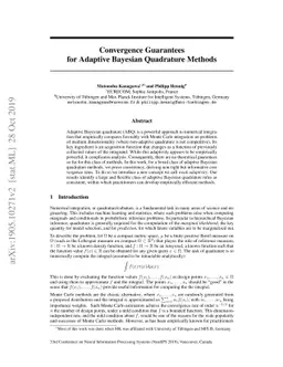 Convergence Guarantees for Adaptive Bayesian Quadrature Methods