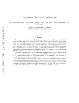 Hardness of Distributed Optimization