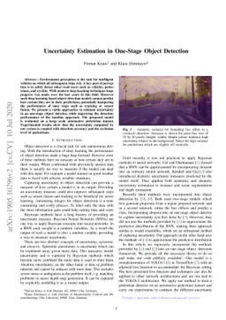 Uncertainty Estimation in One-Stage Object Detection