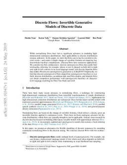 Discrete Flows: Invertible Generative Models of Discrete Data
