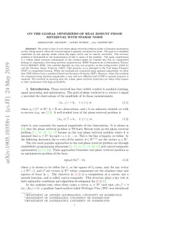 On the Global Minimizers of Real Robust Phase Retrieval with Sparse
  Noise