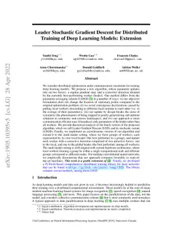 Leader Stochastic Gradient Descent for Distributed Training of Deep
  Learning Models: Extension