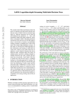 LdSM: Logarithm-depth Streaming Multi-label Decision Trees