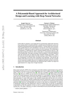 A Polynomial-Based Approach for Architectural Design and Learning with
  Deep Neural Networks
