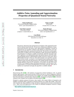 Additive Noise Annealing and Approximation Properties of Quantized
  Neural Networks