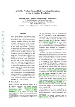 A Call for Prudent Choice of Subword Merge Operations in Neural Machine
  Translation