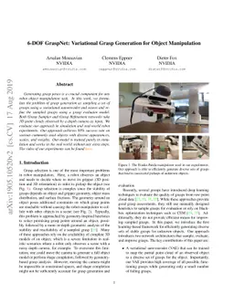 6-DOF GraspNet: Variational Grasp Generation for Object Manipulation