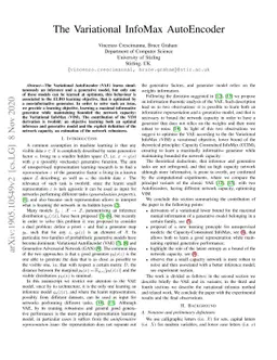 The Variational InfoMax AutoEncoder