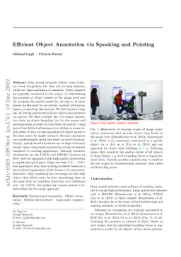 Efficient Object Annotation via Speaking and Pointing