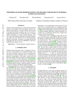 Exploring Feature Representation and Training strategies in Temporal
  Action Localization