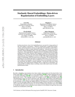 Stochastic Shared Embeddings: Data-driven Regularization of Embedding
  Layers