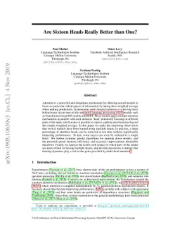 Are Sixteen Heads Really Better than One?