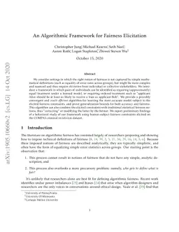 An Algorithmic Framework for Fairness Elicitation