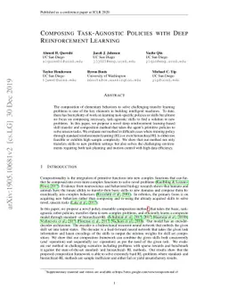 Composing Task-Agnostic Policies with Deep Reinforcement Learning