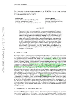 Mapping high-performance RNNs to in-memory neuromorphic chips