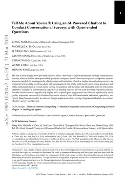 Tell Me About Yourself: Using an AI-Powered Chatbot to Conduct
  Conversational Surveys with Open-ended Questions