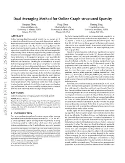 Dual Averaging Method for Online Graph-structured Sparsity