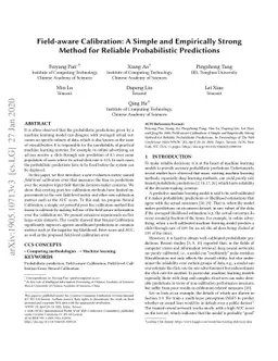 Field-aware Calibration: A Simple and Empirically Strong Method for
  Reliable Probabilistic Predictions