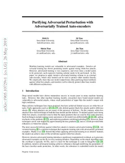 Purifying Adversarial Perturbation with Adversarially Trained
  Auto-encoders