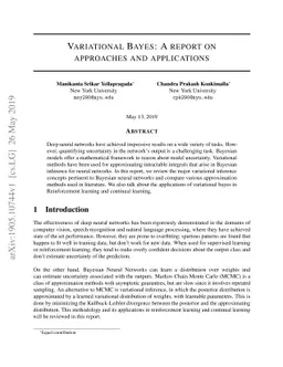 Variational Bayes: A report on approaches and applications