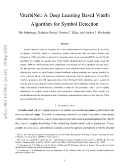ViterbiNet: A Deep Learning Based Viterbi Algorithm for Symbol Detection