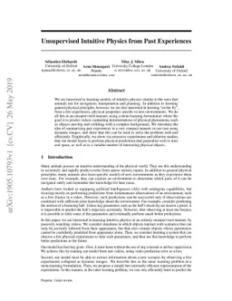 Unsupervised Intuitive Physics from Past Experiences