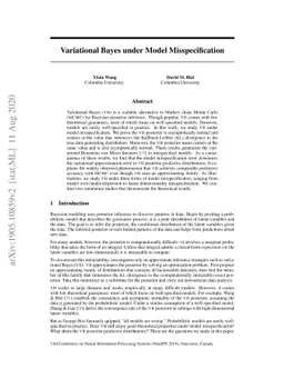 Variational Bayes under Model Misspecification