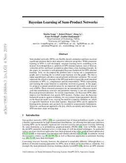 Bayesian Learning of Sum-Product Networks