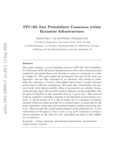 FPC-BI: Fast Probabilistic Consensus within Byzantine Infrastructures
