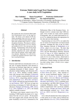 Extreme Multi-Label Legal Text Classification: A case study in EU
  Legislation