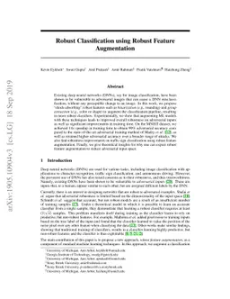 Robust Classification using Robust Feature Augmentation