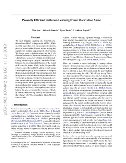 Provably Efficient Imitation Learning from Observation Alone