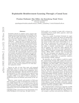 Explainable Reinforcement Learning Through a Causal Lens