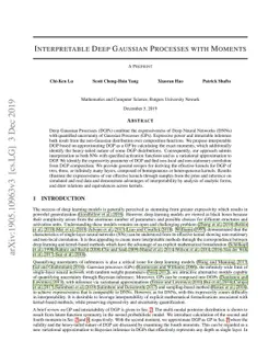 Interpretable deep Gaussian processes with moments