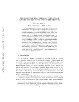 Regenerative properties of the linear hawkes process with unbounded
  memory