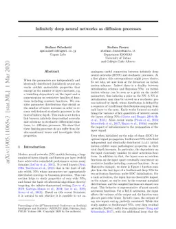 Infinitely deep neural networks as diffusion processes