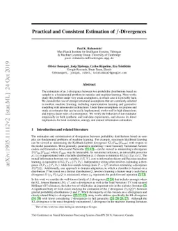 Practical and Consistent Estimation of f-Divergences