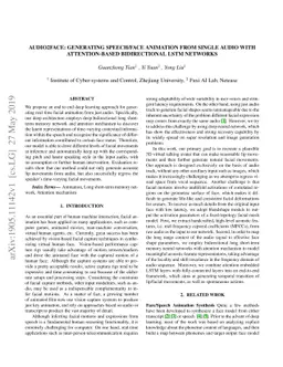 Audio2Face: Generating Speech/Face Animation from Single Audio with
  Attention-Based Bidirectional LSTM Networks