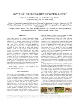 Giant Panda Face Recognition Using Small Dataset