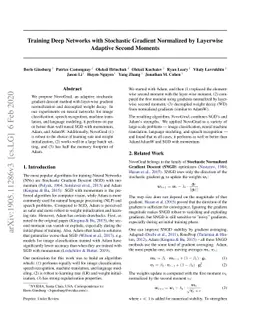 Stochastic Gradient Methods with Layer-wise Adaptive Moments for
  Training of Deep Networks