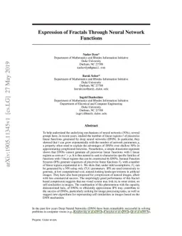Expression of Fractals Through Neural Network Functions